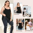 thumbnail image 6 of ANYFIT WEAR 3 Pack Women Tank Top with Built in Bra Flowly Relaxed Cami Adjustable Straps Camisole with Pleats Black-White-Navy,X-Large, 6 of 8