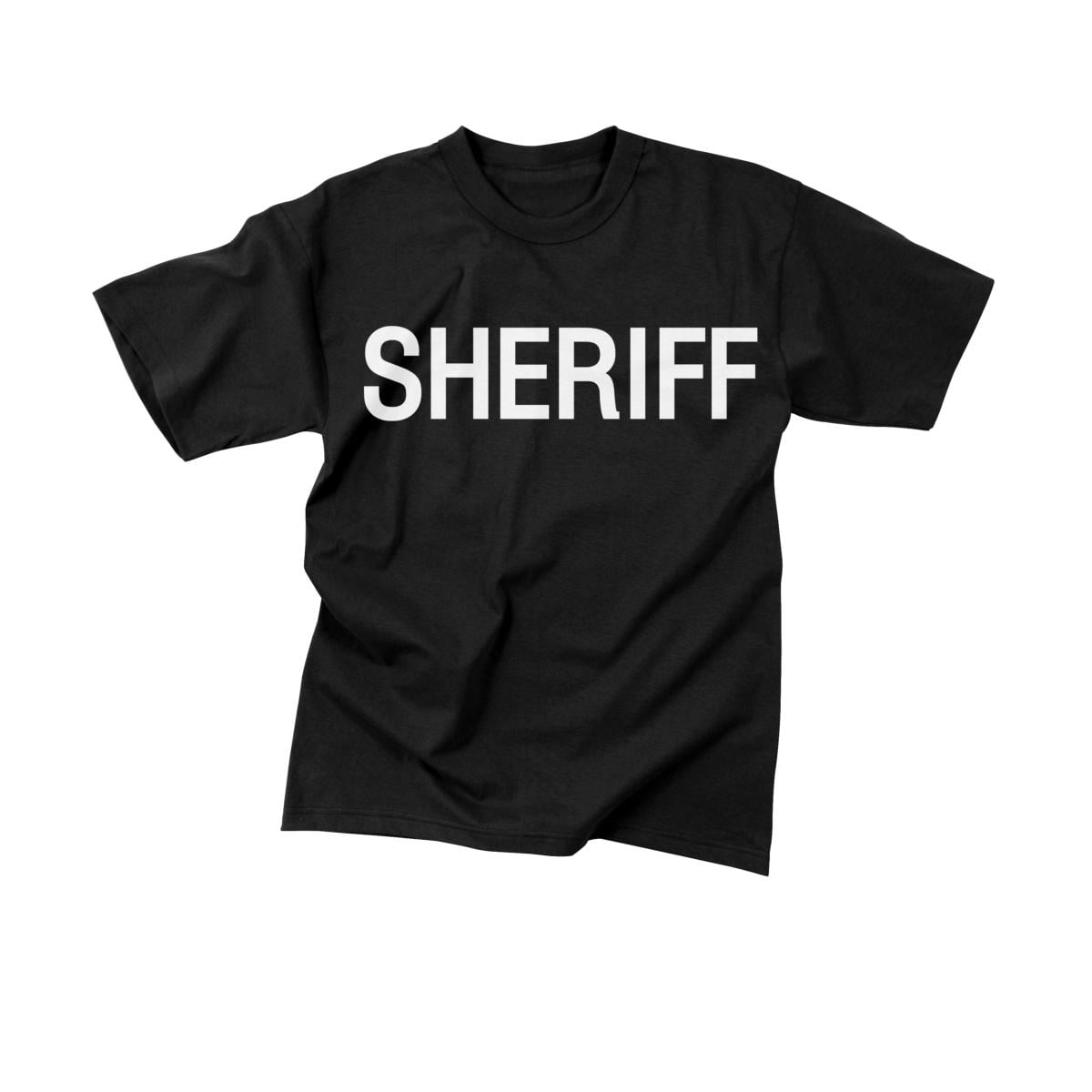 Black Official Issue Sheriff Raid Double Sided T-Shirt
