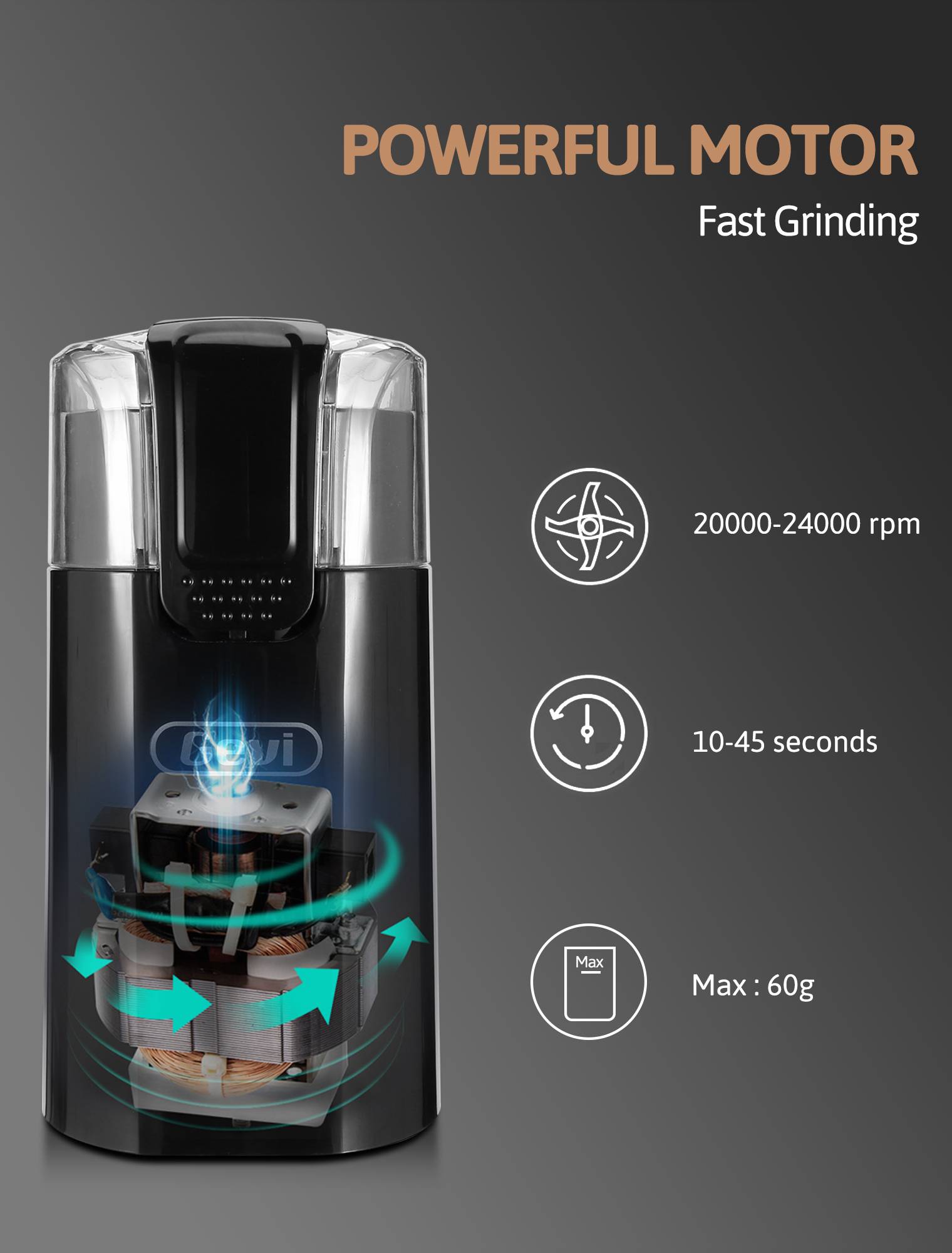 Gevi 12-Cup Electric Coffee Grinder with Burr photo 5