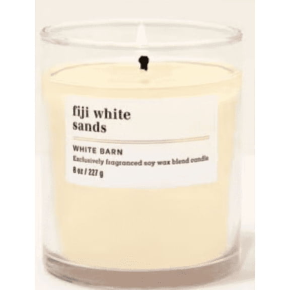Bath & Body Works White Barn 8 oz Fiji White Sands Scented Single Wick Candle, Soy Wax Blend