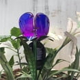 thumbnail image 5 of Injueey Lámpara de césped de 2 uds., luz de tierra alimentada por energía Solar con pantalla de cristal impermeable IP65, forma de flor, iluminación Iluminación y accesorios Azul púrpura Injueey HA027249-01, 5 of 5