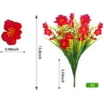 thumbnail image 6 of 24 Bundles Artificial Fake Flowers UV Resistant Plastic Plants Silk Faux Flowers for Outdoor Planters Home Indoor Outside Garden Porch Window DIY Decoration ( Red), 6 of 8
