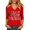 2 Red, variant on PUCKOLITY Women Christmas Shirt Funny Xmas Reindeer Graphic Tee(L,1 Red)