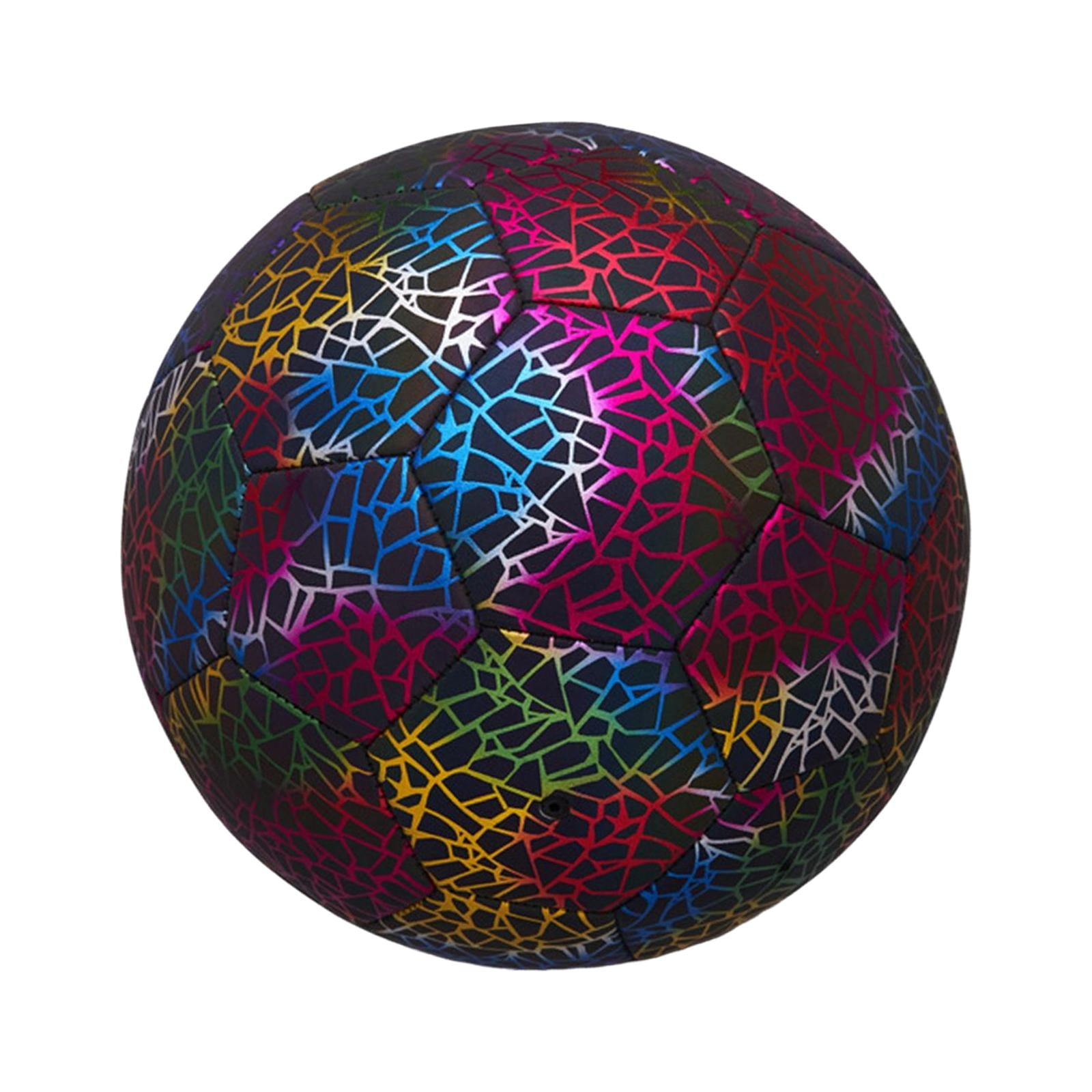 Ballon De Football Lumineux Réfléchissant YOOHBERRYS - Taille 5 Avec Pompe Et Sac - Pour Intérieur/extérieur, Enfants Et Adultes