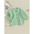 thumbnail image 3 of Wassery Baby Girls Knitted Cardigan Sweater 3M 6M 12M 18M Toddler Girls Long Sleeve Button Closure Knitted Tops Casual Warm Autumn Winter Clothes for Infant Girls, 3 of 8