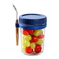thumbnail image 1 of Tarro para avena con tapa de cuchara, recipiente hermético para ensaladas con marcas de medición para cereales, frutas, verduras, leche, yogur y preparación de comidas., 1 of 5