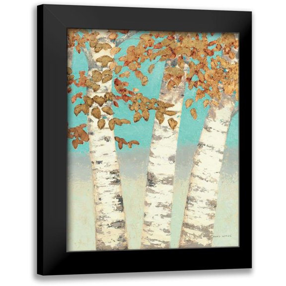 Wiens, James 12x14 Black Modern Framed Museum Art Print Titled - Golden Birches III