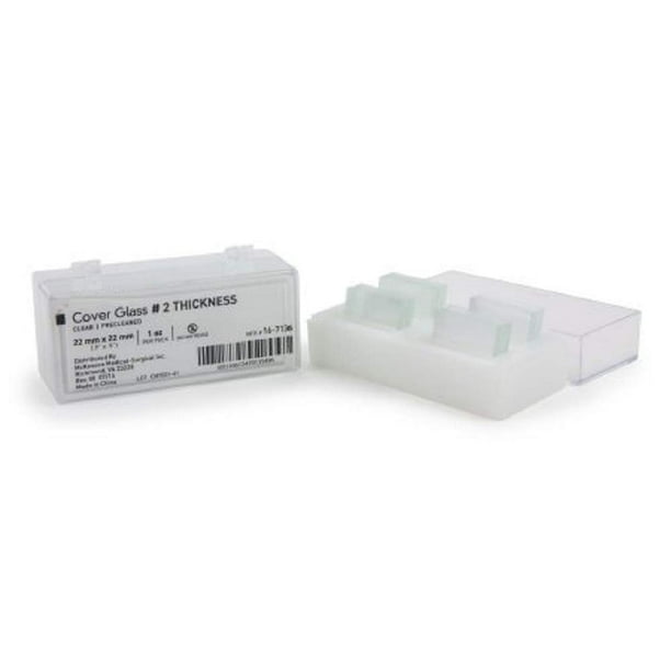 AMZ Supply Pack of 10 Square Microscope Cover Glasses 22 mm x 22 mm