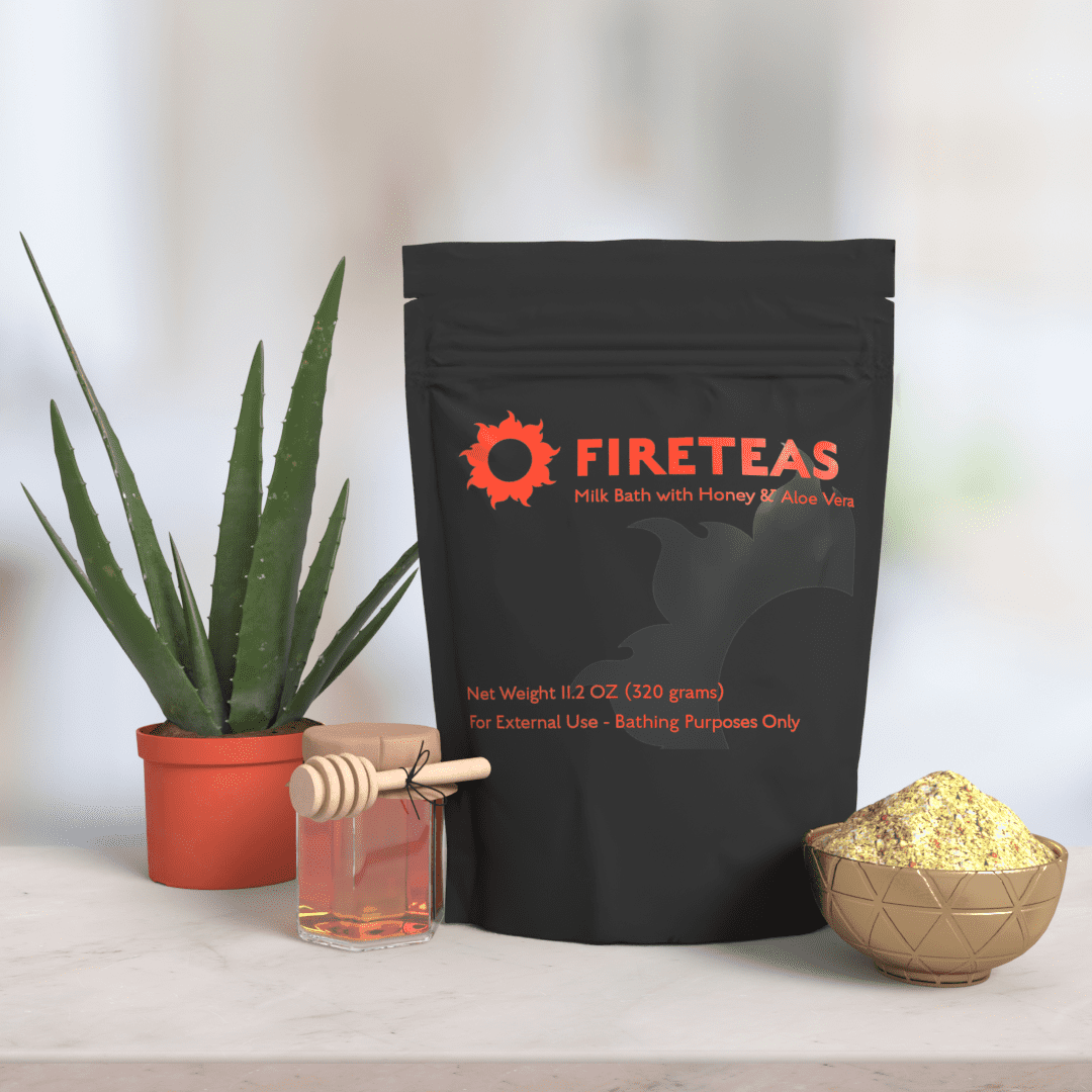 Cleansing Milk Bath Powder with Honey - Dead Sea Salt, Himalayan Salt, Epsom Salt, Coconut Milk Powder, Aloe Vera Extract, Honey Granules - 320 grams