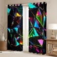 thumbnail image 2 of Erosebridal Teens Abstract Iridescent Triangle Black Out Curtains,Boys Girls Colorful Minimalist Geometric Curtains Pack of 2 (42x63 Each), 2 of 6