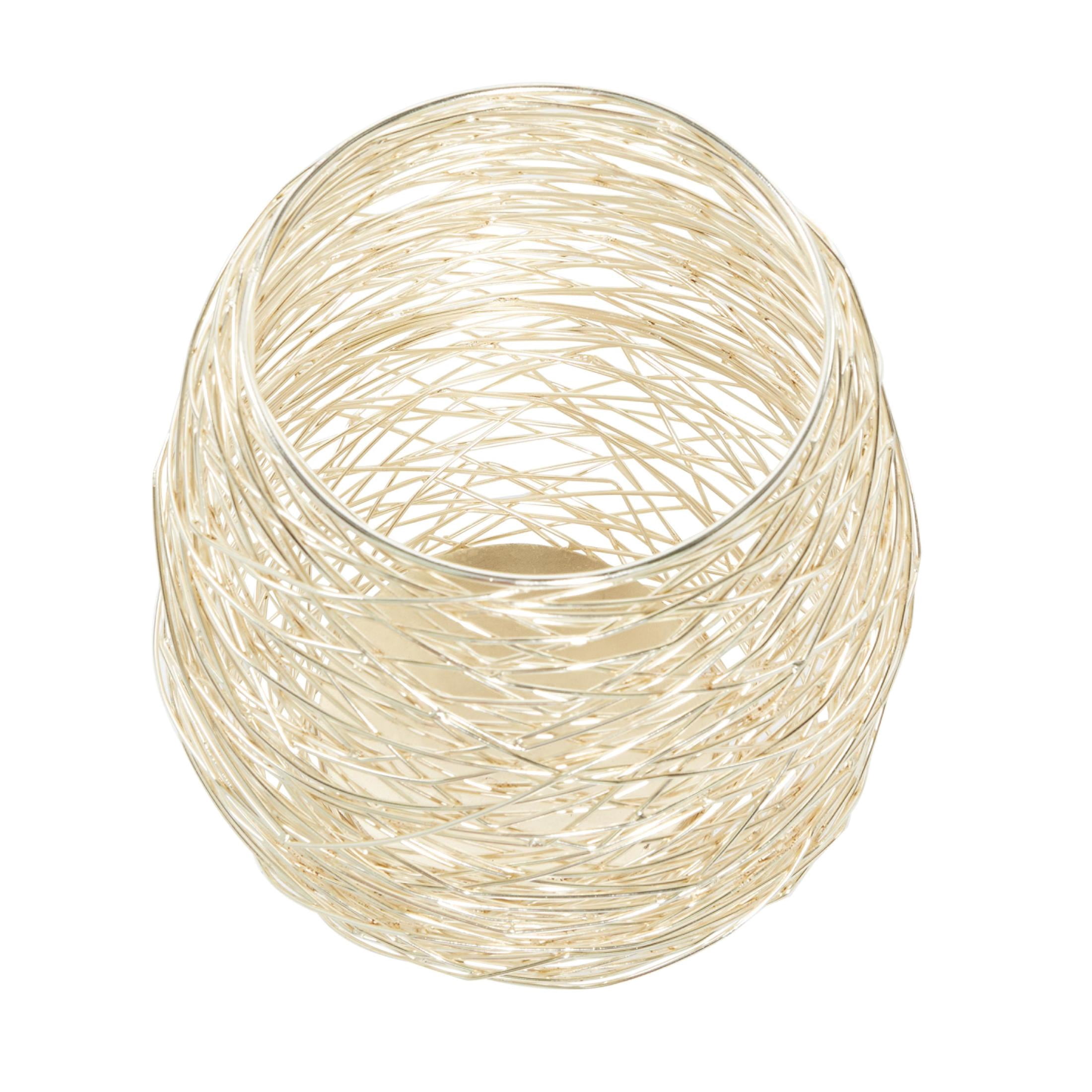 CosmoLiving by Cosmopolitan 2 Holder Gold Metal Tealight Decorative Candle Lantern, Set of 2