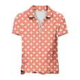 thumbnail image 3 of LPZOOGU Women's Polka Dot Print Polo Shirt Short Sleeve Half Zip V-Neck Casual Golf Tennis Work Blouse Multiple Color, 3 of 4