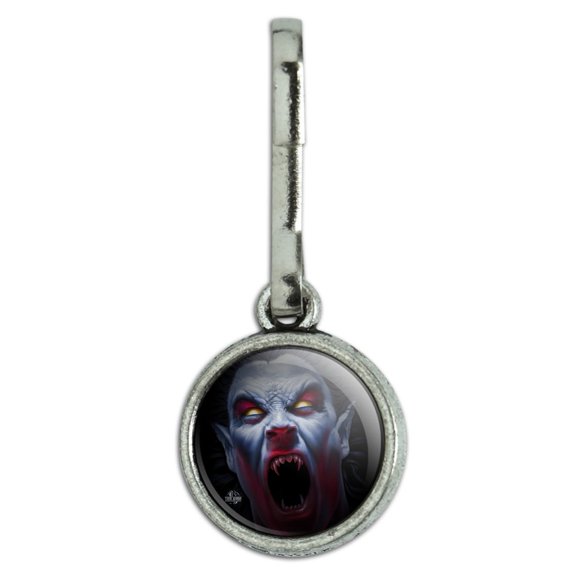 Creepy Scary Vampire Demon Awakening Antiqued Charm Clothes Purse Suitcase Backpack Zipper Pull Aid