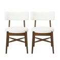thumbnail image 2 of Christopher Knight Home Mid Century Upholstered Dining Chairs, Boucle Fabric, Wood Frame, Beige & Walnut, Set of 2, 2 of 8