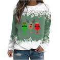 thumbnail image 1 of Chandails en Molleton pour Femmes Hiver T-shirt Imprimé Ample Manches Longues Blouse Col Rond Hauts Décontractés Chandails en Molleton d'Automne pour Femmes en Liquidation, 1 of 3