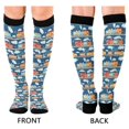 thumbnail image 4 of FORMRS Womens Knee High Socks Casual Long Thick Travel Daily Wear, 1 Pair, Blue Cute Train Pattern, 4 of 6