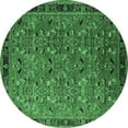 thumbnail image 1 of Ahgly Company Indoor Round Oriental Emerald Green Traditional Area Rugs, 6' Round, 1 of 4