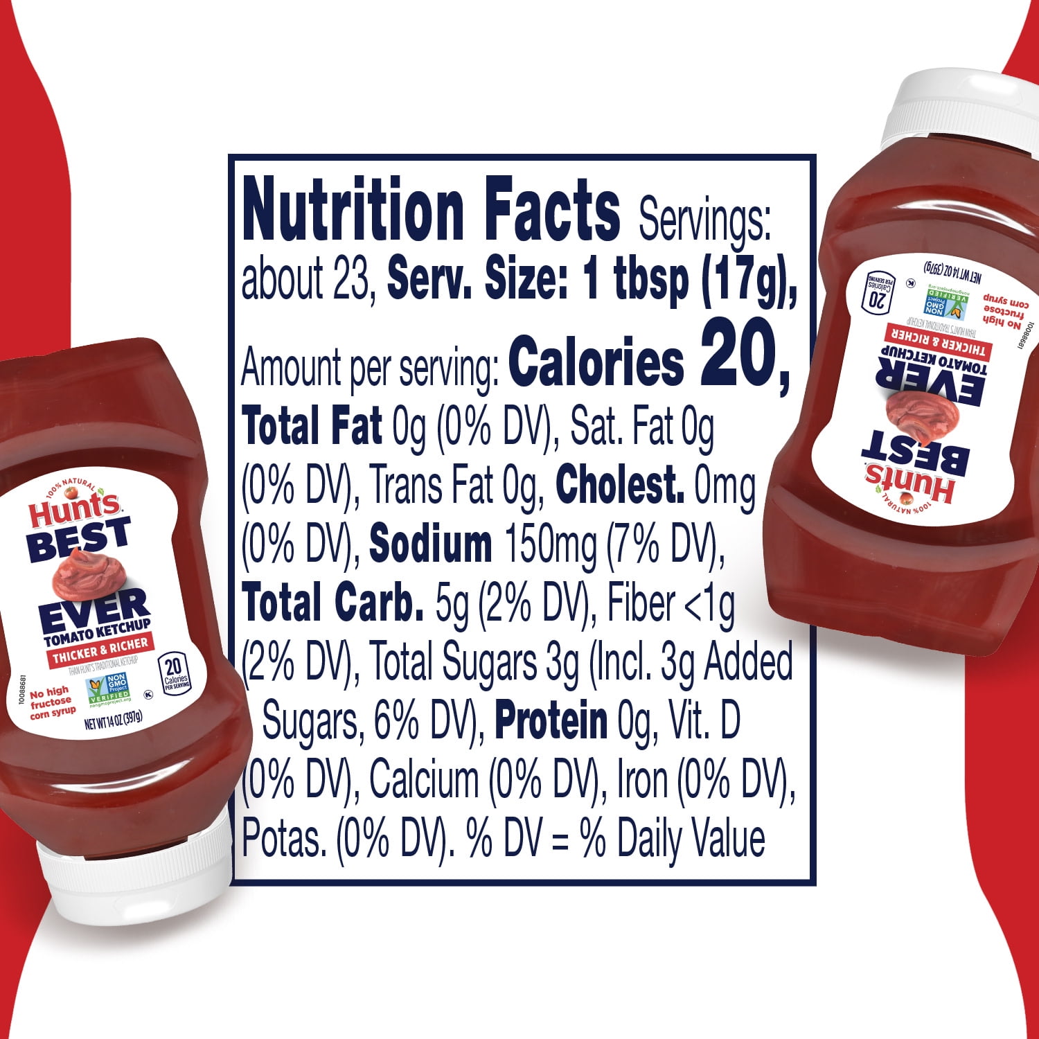 (12 pack) Hunt’s 100% Natural Tomato Ketchup, No High Fructose Corn Syrup, 14 oz. Squeeze Bottle