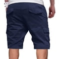thumbnail image 3 of Felirenzacia Men Casual Patchwork Pocket Elastic Waist Straight Half Shorts Pants Sport Pants, 3 of 5