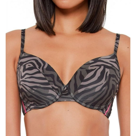 Sanctuary Here Kitty Kitty Underwire Bikini Top, DD, Black
