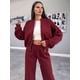 thumbnail image 5 of Conjuntos de Salón para Mujer, Conjunto Deportivo de 2 Piezas, Sudadera, Pantalón Deportivo de Pierna , Conjunto Deportivo A Juego Vino Tinto XL, 5 of 9
