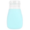thumbnail image 1 of Botella de viaje de silicona de grado alimenticio, 60 ml de capacidad, vacía, para limpiador facial, champú, acondicionador, loción, color verde., 1 of 14