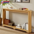 thumbnail image 3 of Hassch Modern Fluted Console Table in Natural, 70" Decorative Slim Entryway Table with Lower Shelf, Wooden Sofa Table for Living Room, Hallway or Foyer, Easy Assembly, 3 of 10