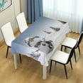 thumbnail image 6 of SKYSONIC 60”x90" Square Tablecloth with Snowman and Christmas Tree Prints, Anti-Wrinkle and Smooth Table Cloth for Kitchen/Home Decoration, 6 of 7