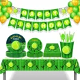 thumbnail image 2 of Juego de vajilla desechable para fiesta de cumpleaños, telón de fondo para fiesta de carnaval, pelota de tenis y torneo, 2 of 5
