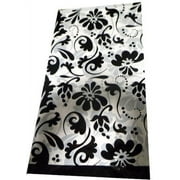 Plastic Elegant Black Flower Table Cover, 54" x 108"