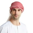 thumbnail image 4 of Lroveb Mens Hijab Hat Arab Textured Printed Muslim High End Wool Material Turban Headband, 4 of 8