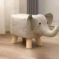 thumbnail image 3 of FENGAnimal Footstools, Cartoon Animal Shape Footstools, Cute Elephant Shaped Stool Ottomans, Mini Ottoman Furniture for Nursery, Bedroom, Playroom, and Living Room Decor, (Grey White)-240810, 3 of 5