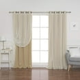 thumbnail image 2 of NALYL Mix & Match Tulle Sheer Lace & Blackout Curtain Set - Antique Bronze Grommet Top - Wheat - 52"W X 84"L - (2 Curtains and 2 Sheer curtains), 2 of 9