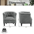 thumbnail image 2 of Spaco Modern Accent Chair with Ottoman Armchair Barrel Sofa Chair and Footrest, Leisure Sofa Chair for Living Room, Bedroom, Dorm, Gray, 2 of 7