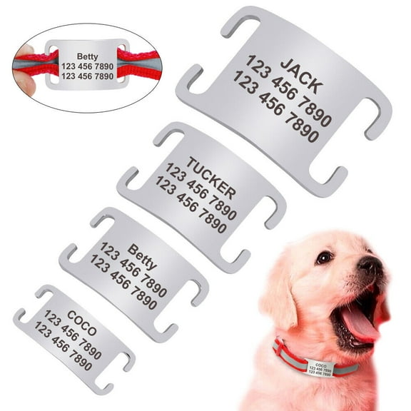 Didog Slide-on Engraved Pet Dog Tag Stainless Steel Personalised Cat ID Collar Tags