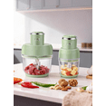 thumbnail image 6 of 10-Cup Dual Pot Food Processor, Stainless Steel Blades, Veggie Chopper for Kitchen Use, Light Green, 6 of 10