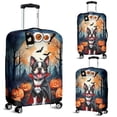 thumbnail image 2 of Happy Halloween Vampire Boston Terrier BOO with Pumpkins Fun and Spooky Travel Luggage Cover Gentleman Dog Lover Gifts Suitcase Dust Protective Decor - 00018, 2 of 5