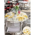thumbnail image 5 of Outdoor Tablecloths with Umbrella Hole & Zipper, Yellow Flowers Round Tablecloth 54 Inch, Spring Floral Butterflies Pastoral Waterproof Table Cloth, Patio/Pool/Picnic Table Covers, 5 of 8