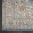 thumbnail image 2 of HomeRoots 545160 7 x 10 ft. Medallion Power Loom Distressed Traditional Rectangle Area Rug, Blue & Ivory, 2 of 11
