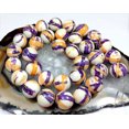 thumbnail image 3 of U8MO 12mm Orange Purple Rain Stone Round Loose Beads 16", 3 of 3