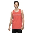 thumbnail image 2 of #loveistheway Men’s premium tank top (Coral, XL), 2 of 4