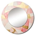 thumbnail image 2 of Designart "Tessellations In Pink And Gold" Abstract Shapes Rund Mirror For Wall Decor - Large Gold Round Print Mirror - Round Modern Mirror - Wall Mounted Round Large Mirror - 29" x 29", 2 of 6