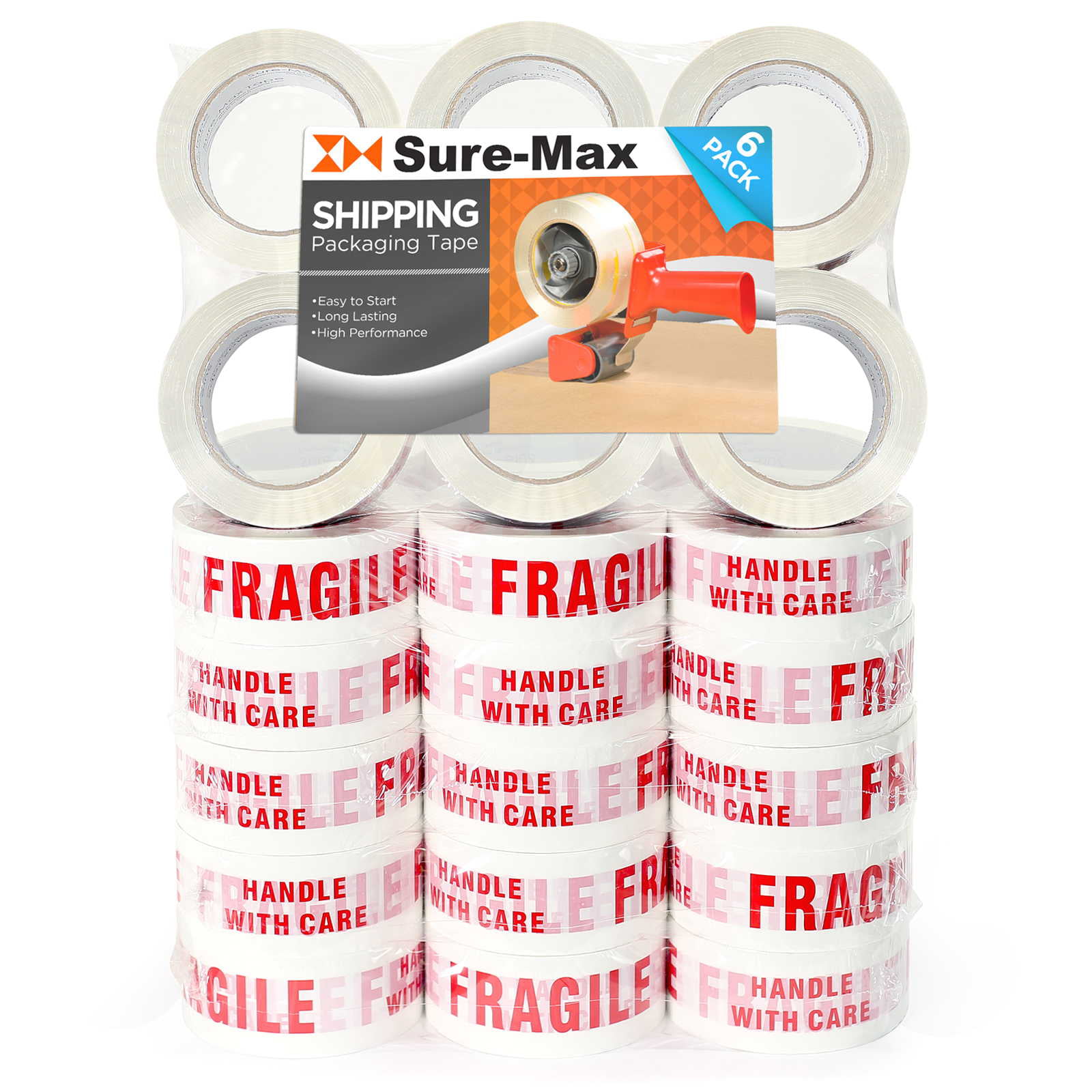 Fragile Marking Tape Handle w/ Care 5 PACK Packing-2.0 mil 330' FREE SHIPPING 