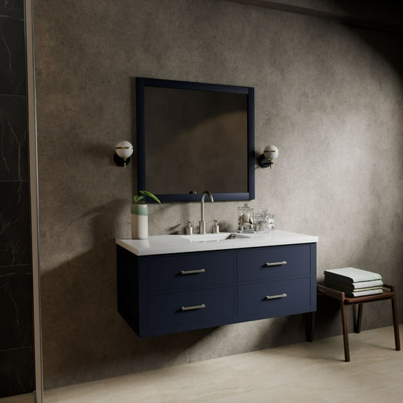 Tuckerton 48 in W x 22 in D Blue Single Bath Vanity and Cultured Marble Top