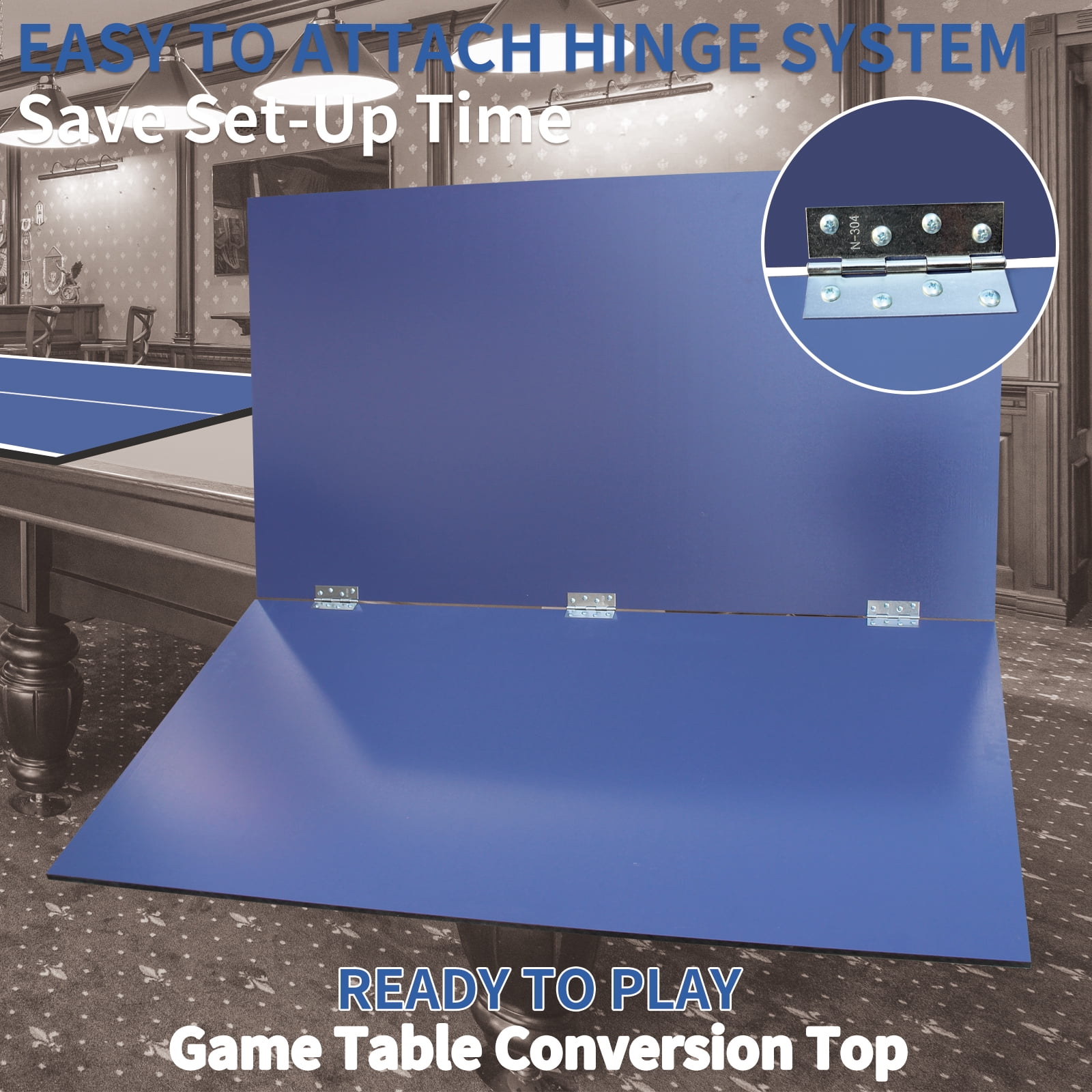 KL KLB Sport 9ft Mid-size Foldable Table Tennis Table Top, Portable Ping Pong Table Board for Indoor Games