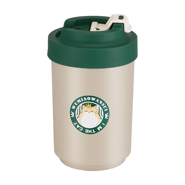 Taza térmica de acero inoxidable de doble pared con asa para bebidas frías y calientes. Taza reutilizable para café, té y agua, ideal para el hogar, la oficina y los viajes.