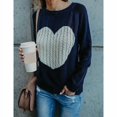 thumbnail image 2 of Sweaters for Women Valentine's Day Gift Long Sleeve Crewneck Cute Heart Print Knitted Pullover Sweaters Shermie, 2 of 7