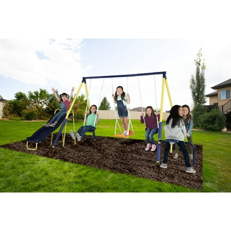 Sportspower Palmview Swing Set with Teeter-Totter, Standing Swing, and 5ft Heavy Duty