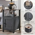 thumbnail image 4 of SinCiDo Farmhouse Nightstand, Set of 2, Grey, 4 of 6