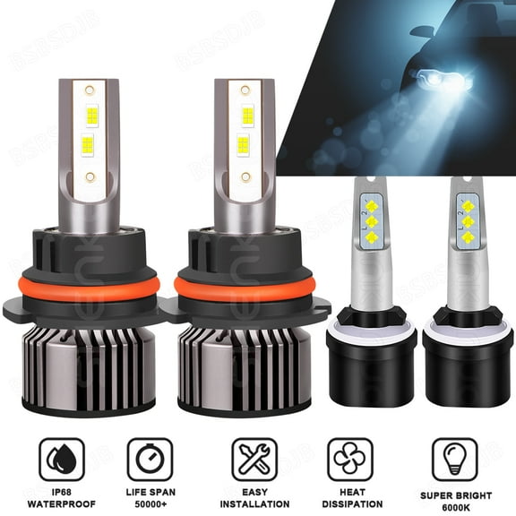 For Nissan Xterra 2003-2004 LED Headlight Hi/Lo Beam Fog Light Bulbs 6000K White